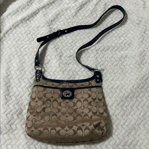 Coach Blue and Tan Crossbody Bag